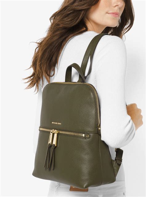 michael kors green leather|Michael Kors leather backpack sale.